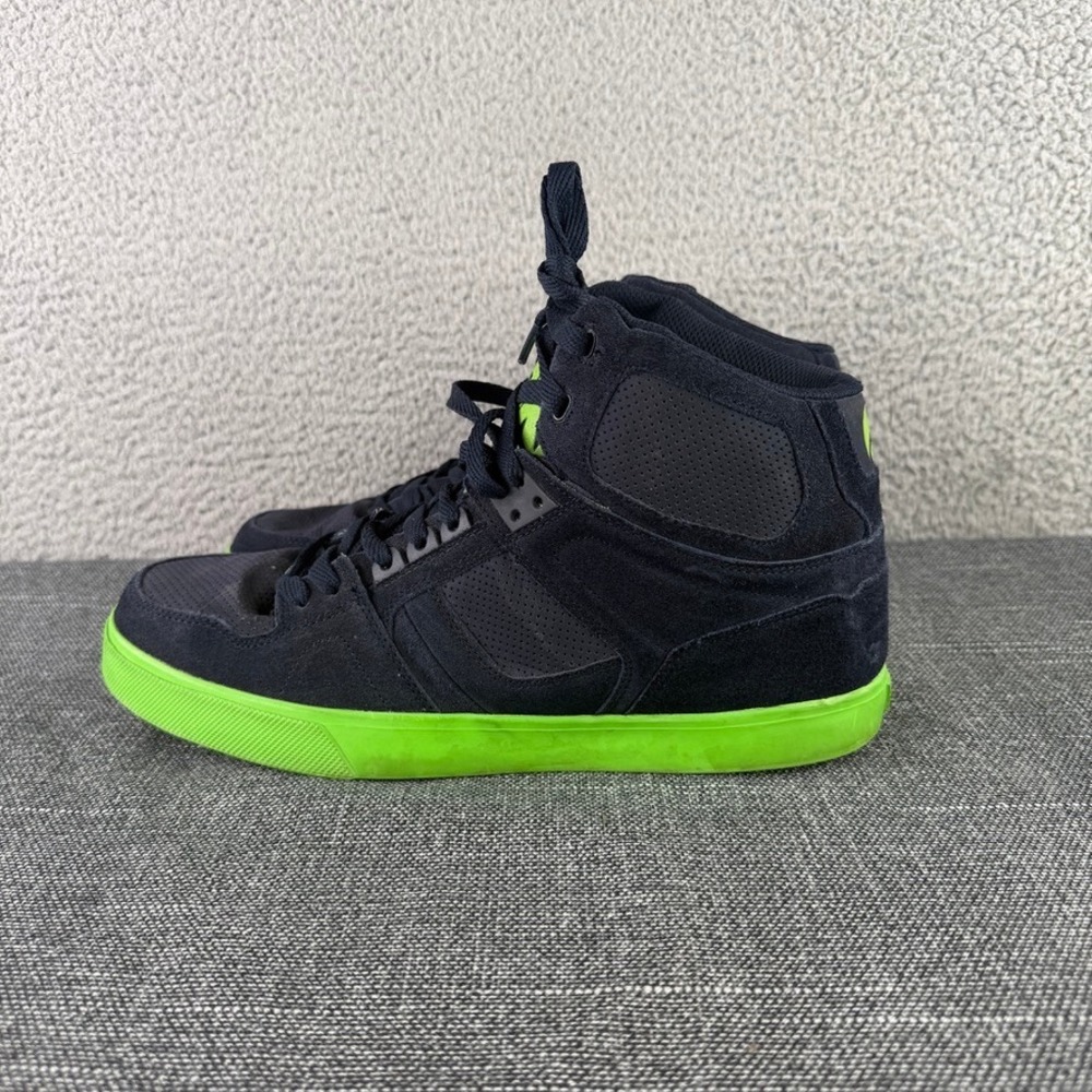 Osiris NYC 83 VLC Men 13 Black Green High Top Suede Skate Shoes Sneaker 0853